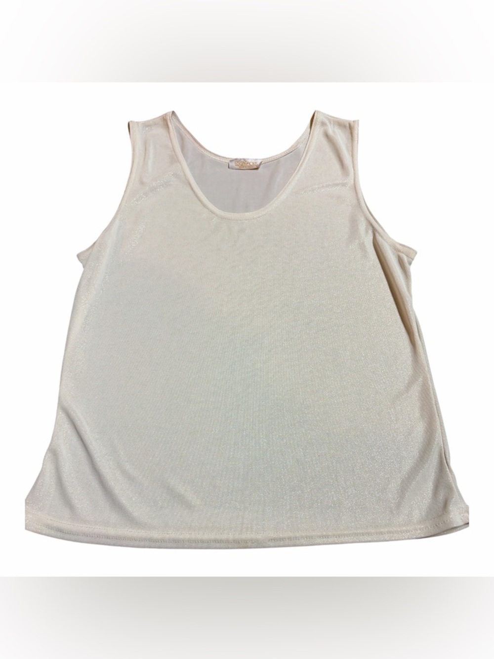 Escapades Women's Cream Sleeveless Scoop Neck Tank Top